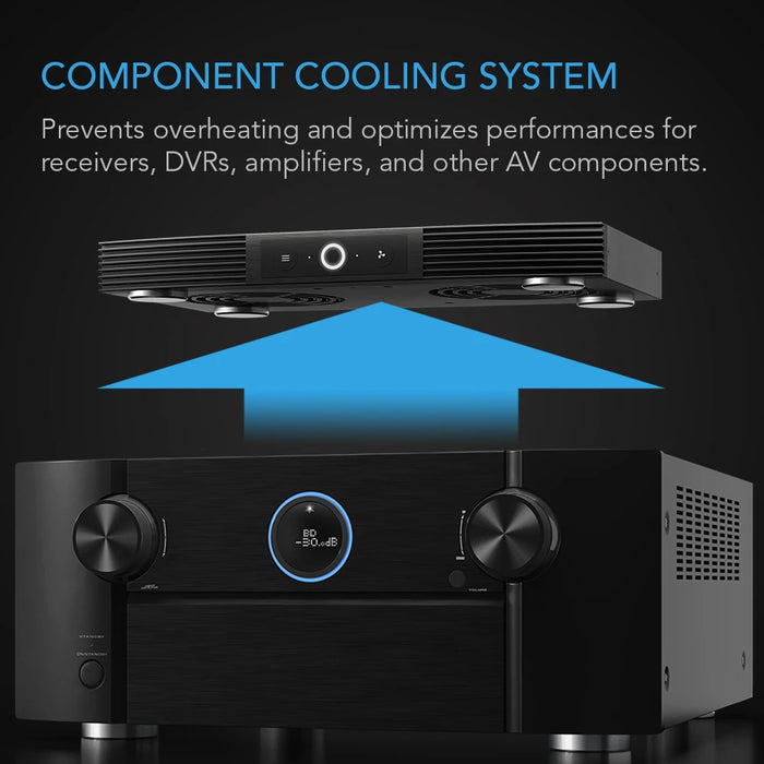 AC Infinity - AIRCOM S6 - AV Receiver Cooling Fan with Thermal Trigger (12" Rear Exhaust)
