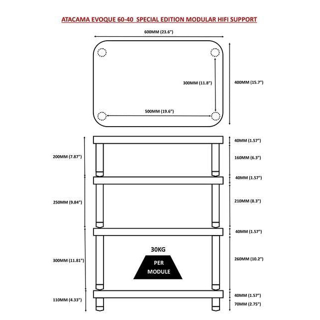 Atacama - Evoque Eco 60/40 Special Edition - HiFi Rack 210mm Shelf Module