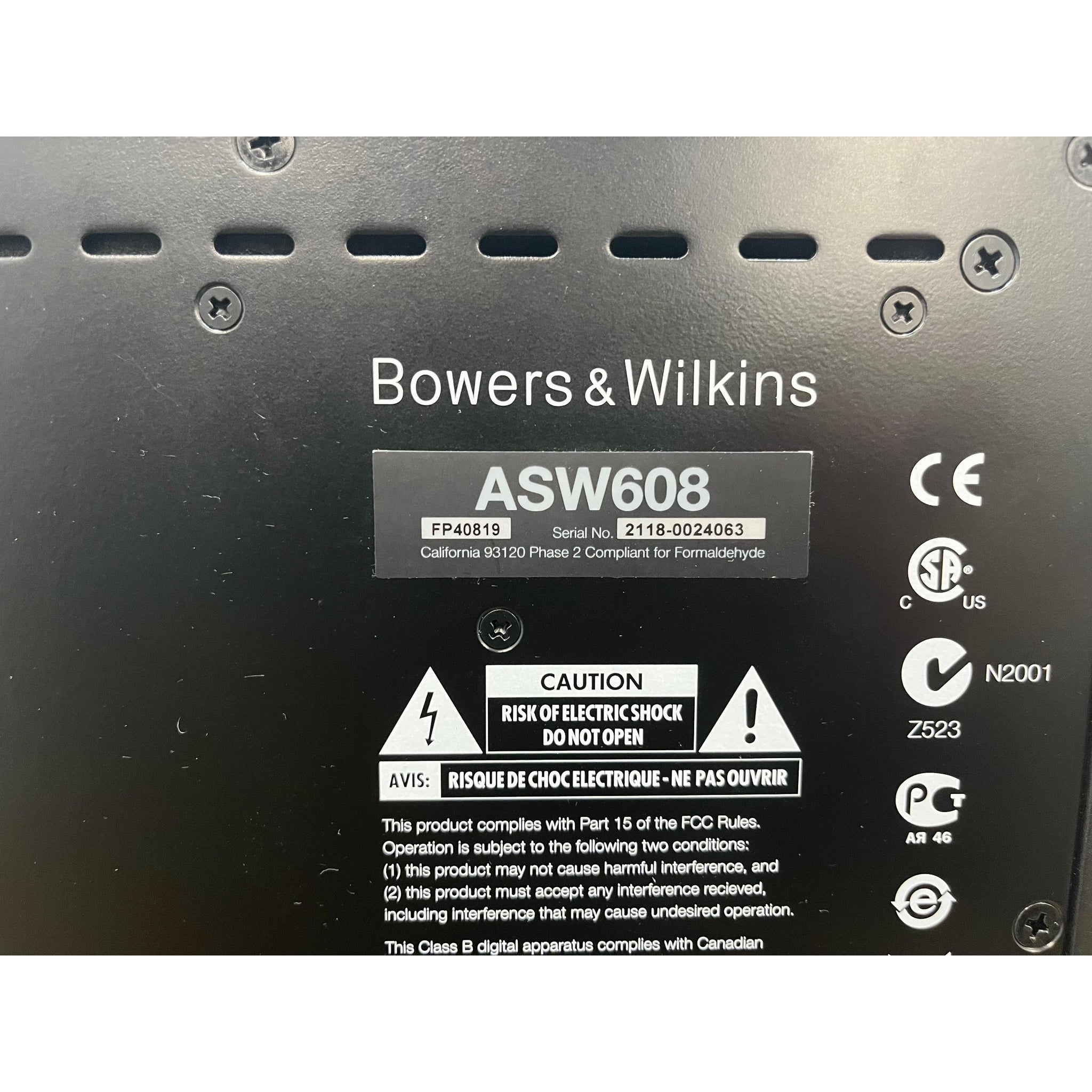 B&W ASW608 Subwoofer - Pre-Loved