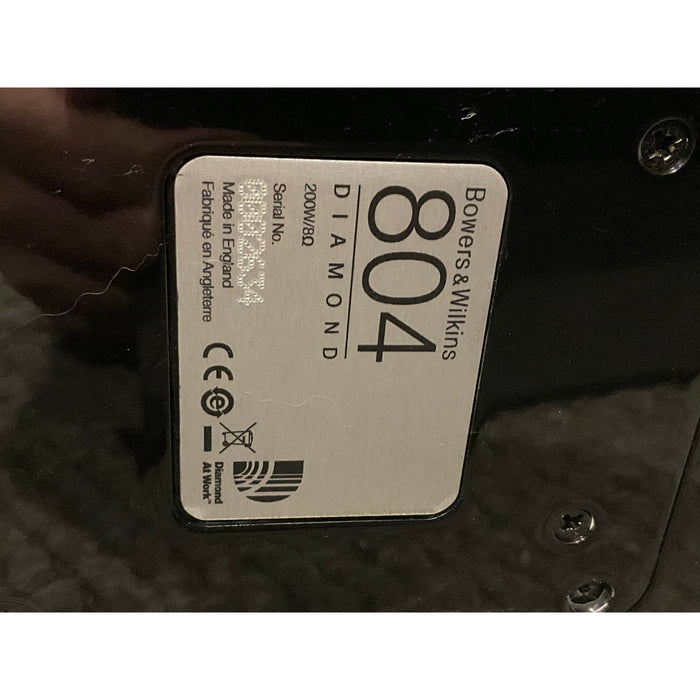 Bowers and Wilkins 804 D2 Diamond series Tower Speakers, gloss black, Pre Loved