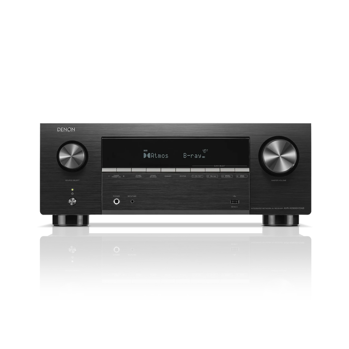 Denon - AVR-X2900H DAB - 7.2 Ch. 95W 4K/8K AV Receiver with Dolby Atmos & HEOS
