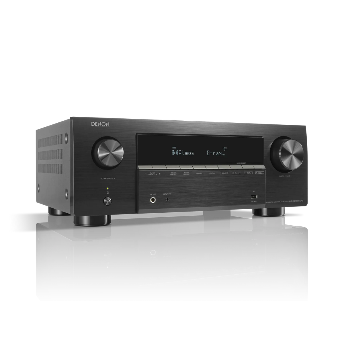 Denon - AVR-X2900H DAB - 7.2 Ch. 95W 4K/8K AV Receiver with Dolby Atmos & HEOS