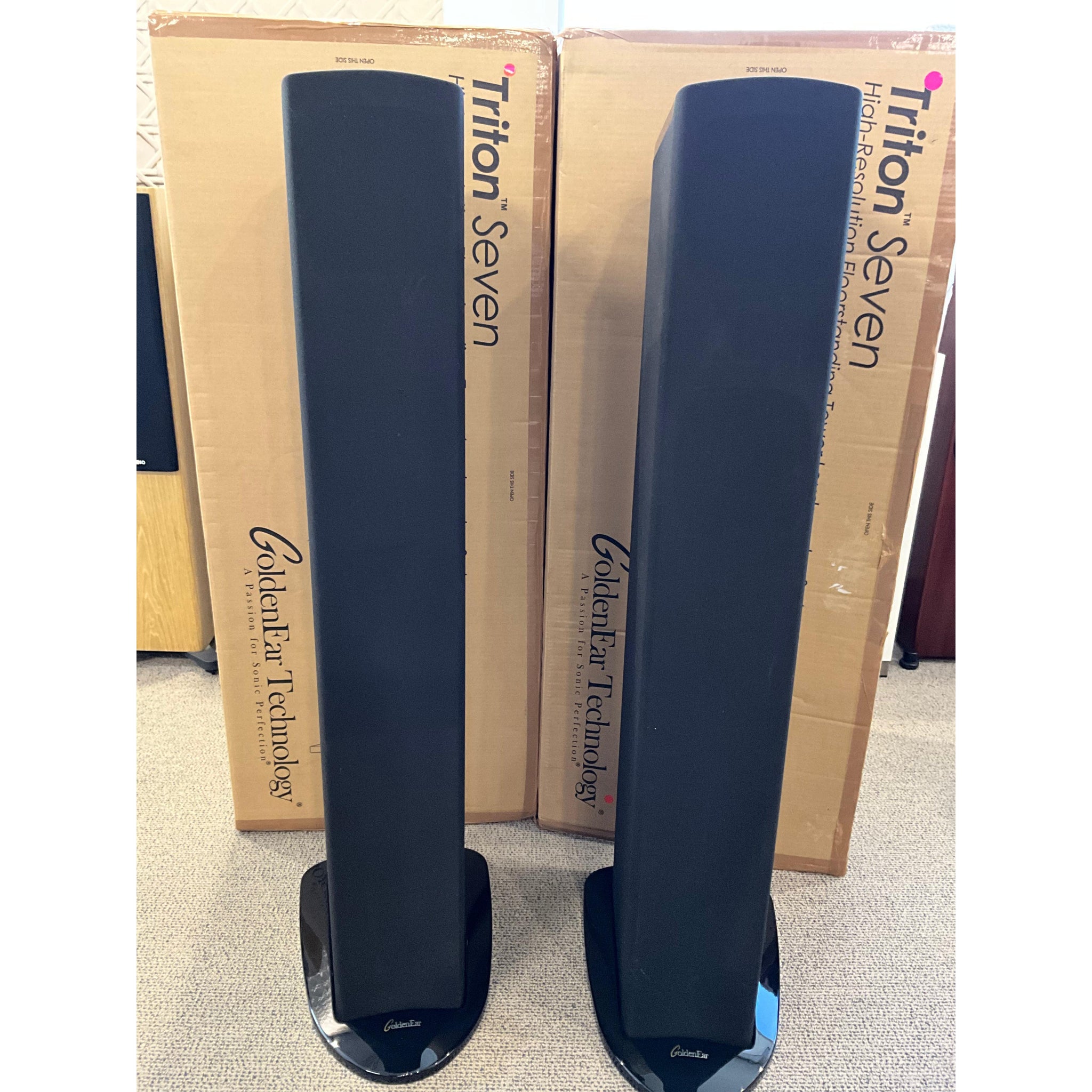Golden Ear Triton Seven Floorstanding speakers black, pre loved