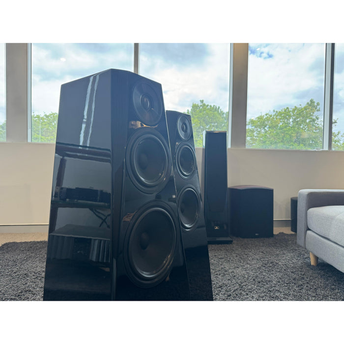 Hand Built hi end Kit style Floorstanding Speakers in Gloss Black - Pre Loved
