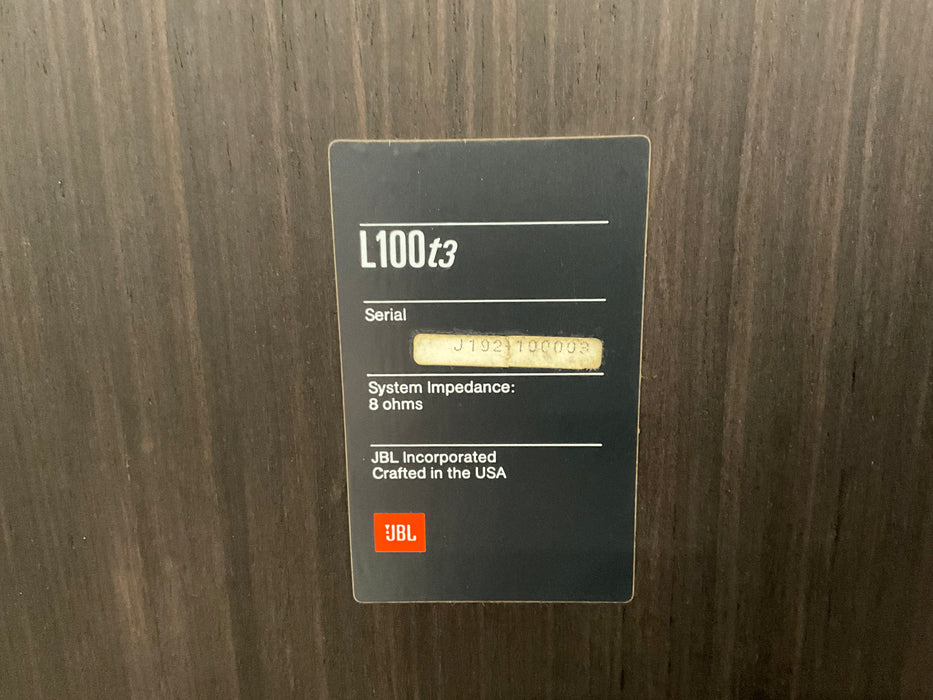 JBL L100 t3 legendary floorstanding speakers, wood , pre loved