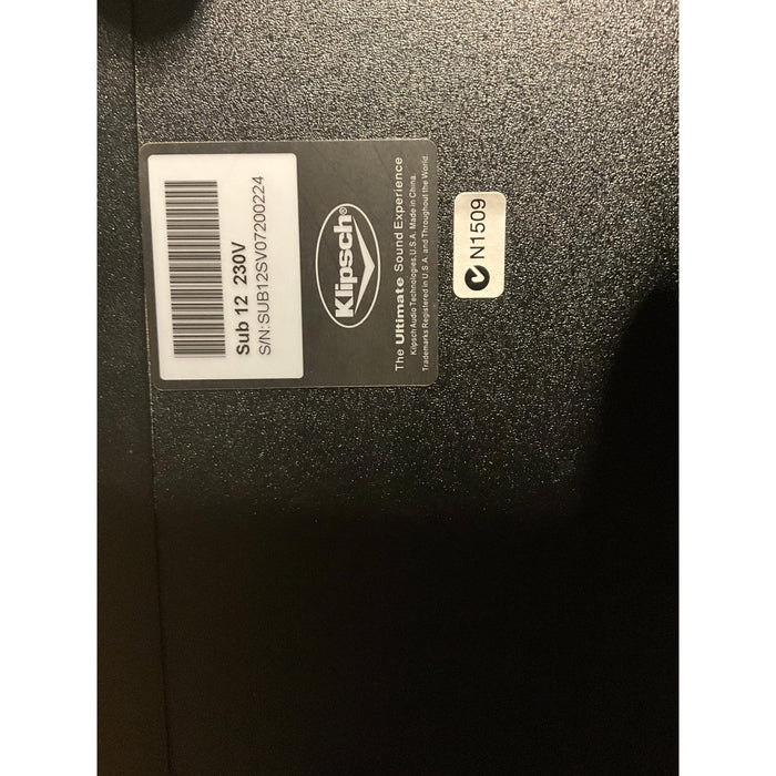 Klipsch Sub 12 Active subwoofer in black finish, Pre Loved