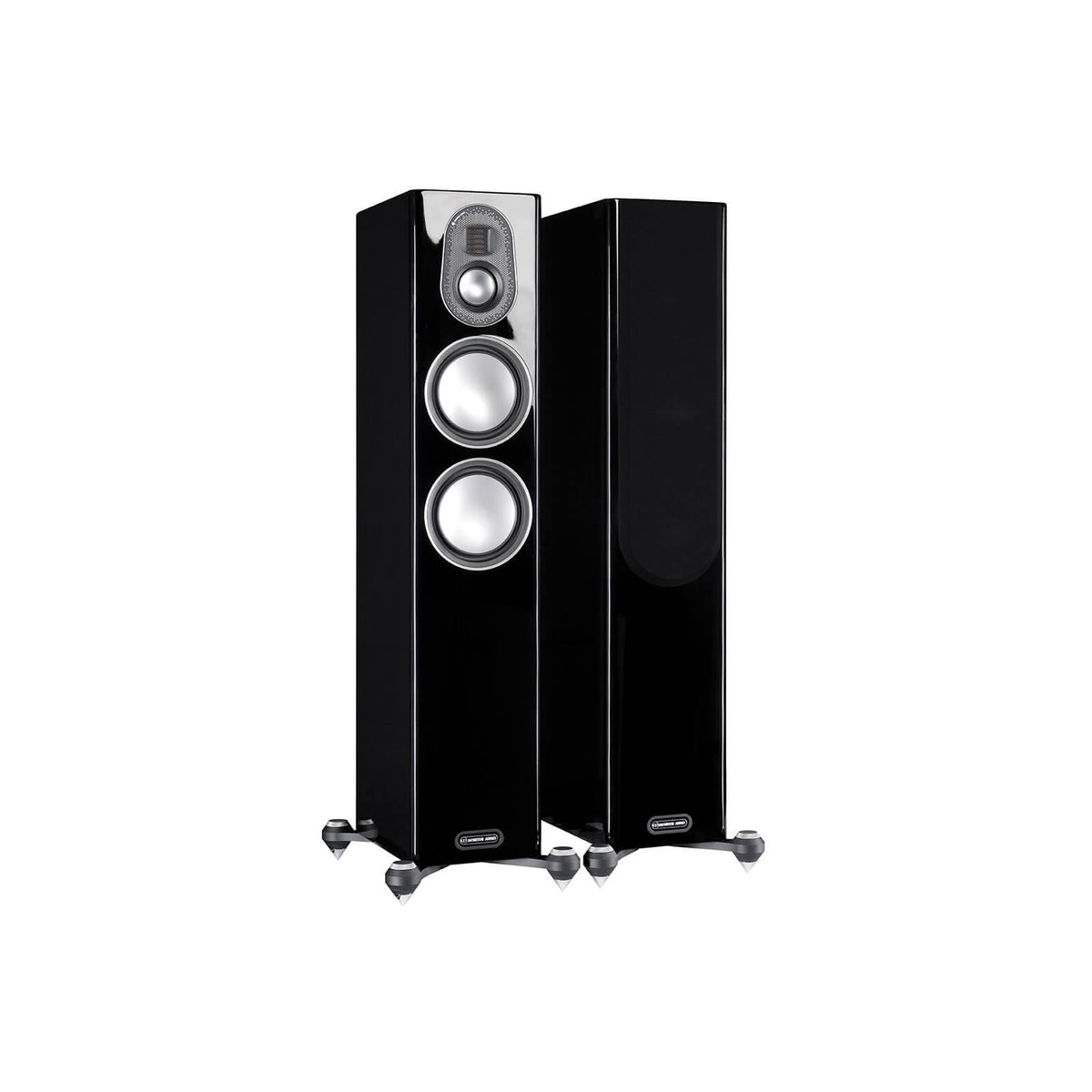 Monitor Audio Gold 200 5G tower speakers in gloss black, Pre Loved
