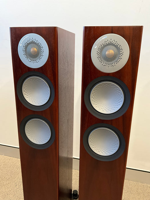 Monitor Audio Silver 200 Floorstanding speaker pair in Rosenut finish, pre loved