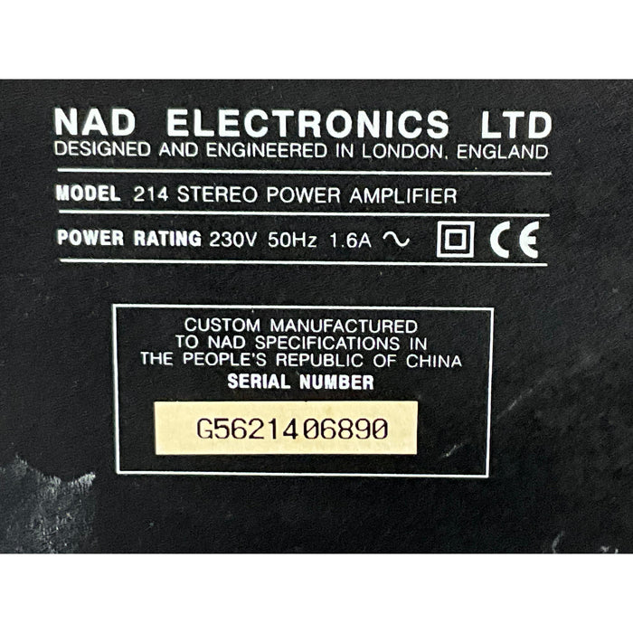 NAD 214 Power Amplifier - Pre Loved