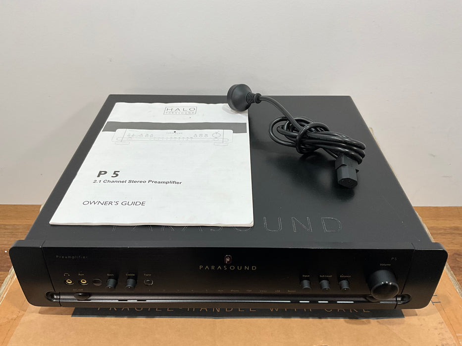 Parasound P5 Stereo Pre Amplifier black, Pre Loved