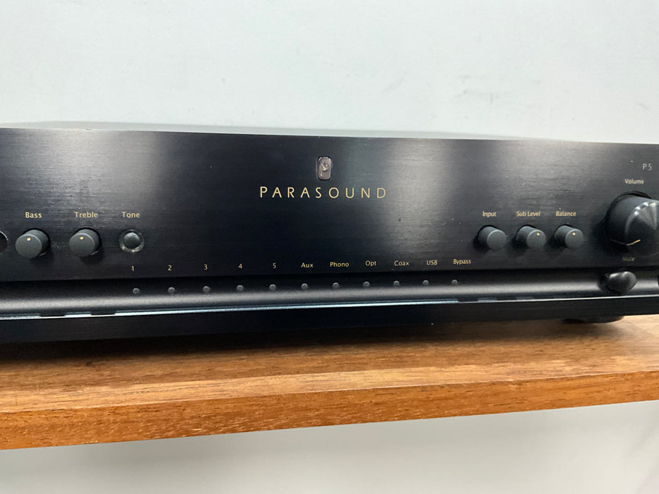 Parasound P5 Stereo Pre Amplifier black, Pre Loved