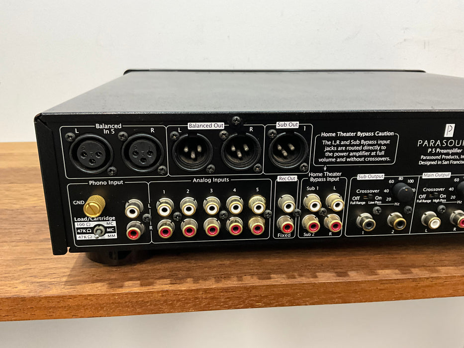 Parasound P5 Stereo Pre Amplifier black, Pre Loved