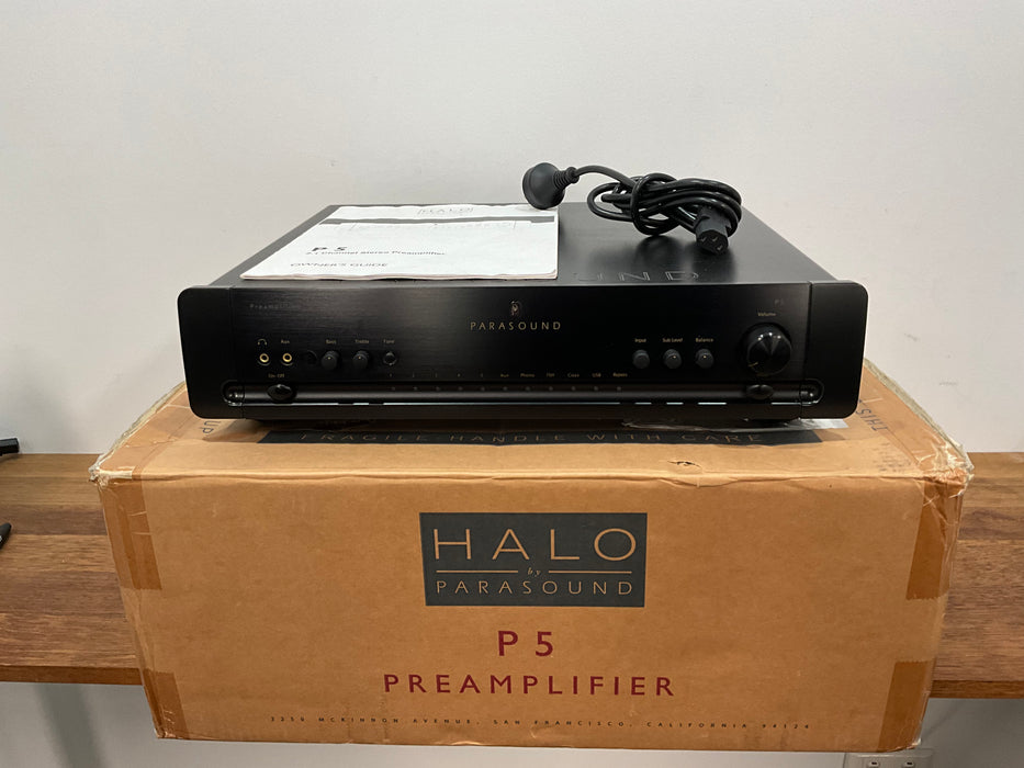Parasound P5 Stereo Pre Amplifier black, Pre Loved