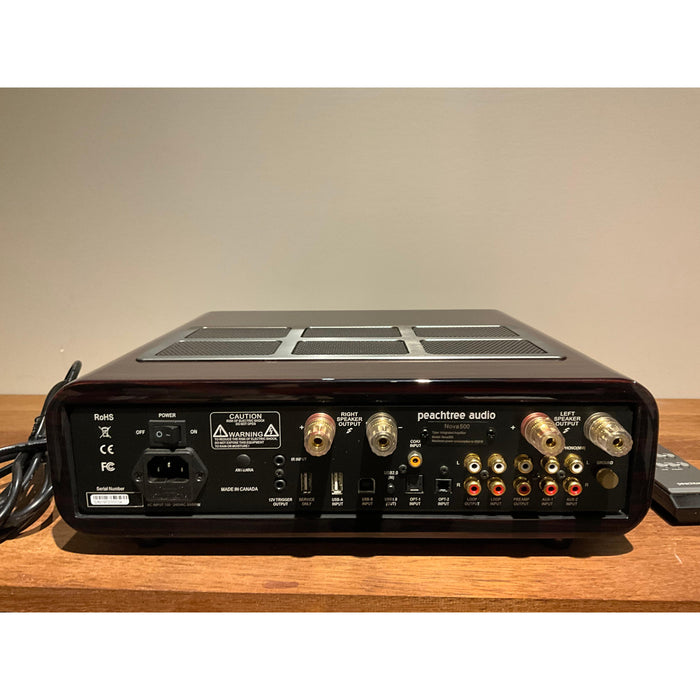 Peachtree Audio Nova 500 Integrated amplifier, red wood and silver, Pre Loved