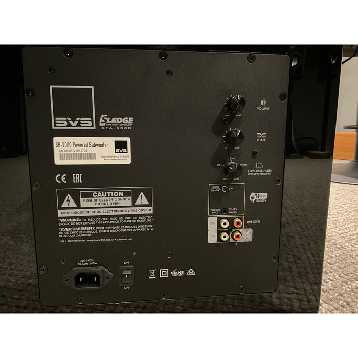 SVS SB2000 Powered Subwoofer Gloss Black, no grill, Pre Loved