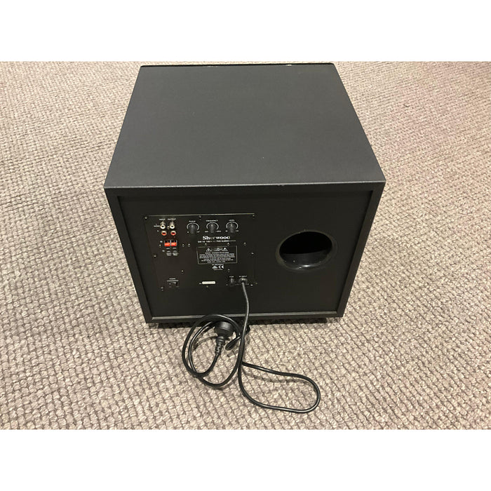 Sherwood SW10 active subwoofer in black two tone finish, pre loved