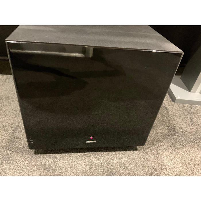 Sherwood SW10 active subwoofer in black two tone finish, pre loved