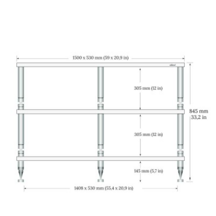 Solidsteel - HFW-3XL - HiFi Rack