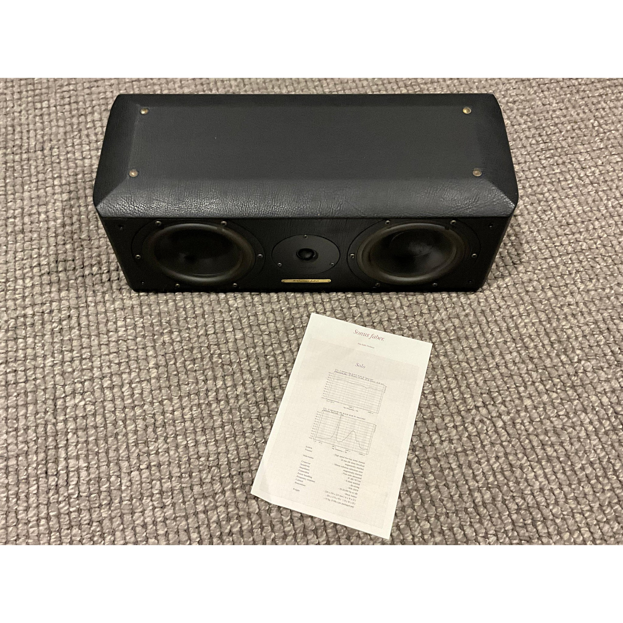 Sonus Faber Solo centre speaker, black finish, Italian Made, Pre loved
