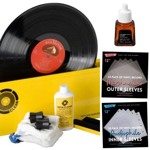 Spin Clean & Audio-Technica Vinyl Care Pack with Sleeves
