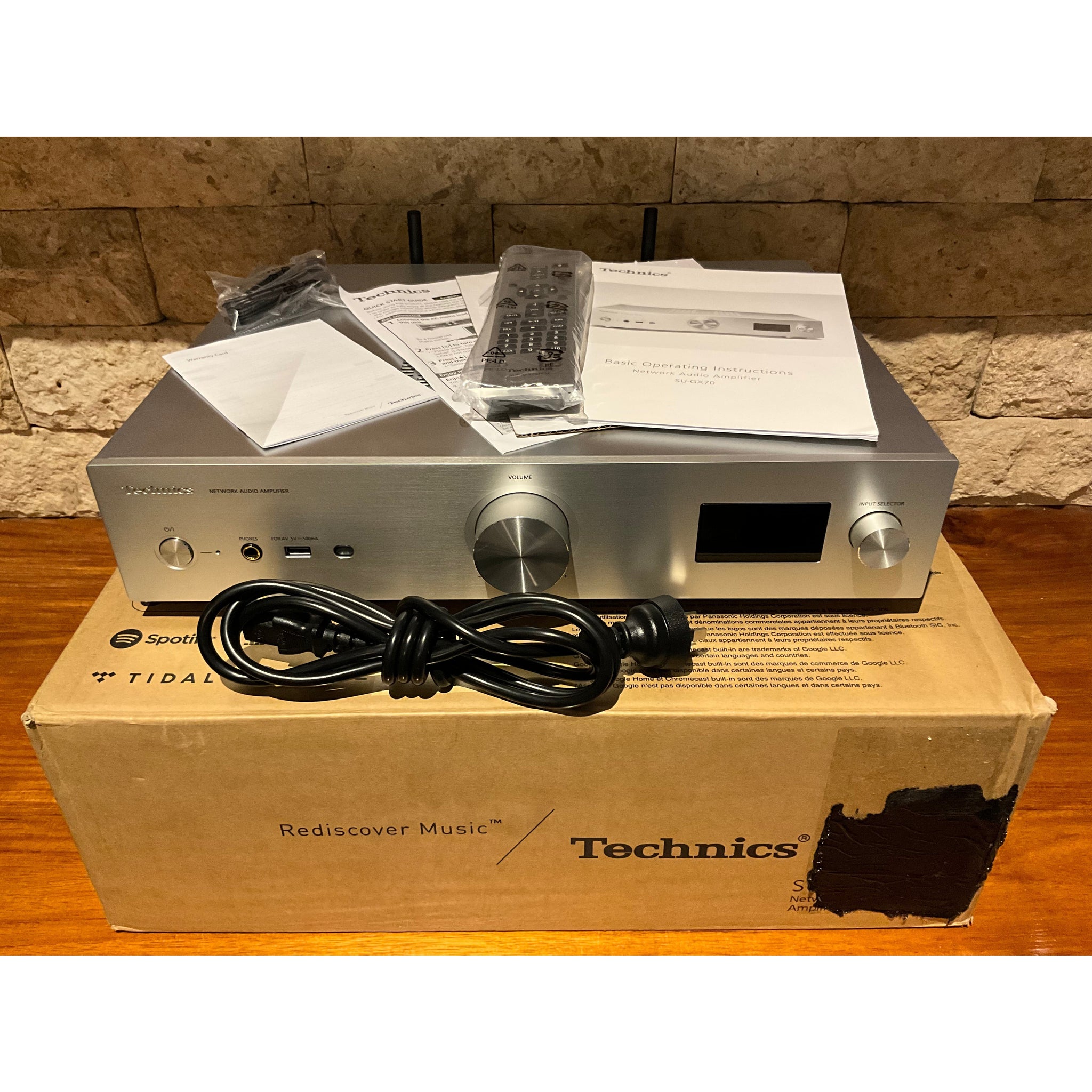 Technics SU-GX70 Network Audio Amplifier, Silver, Pre Loved