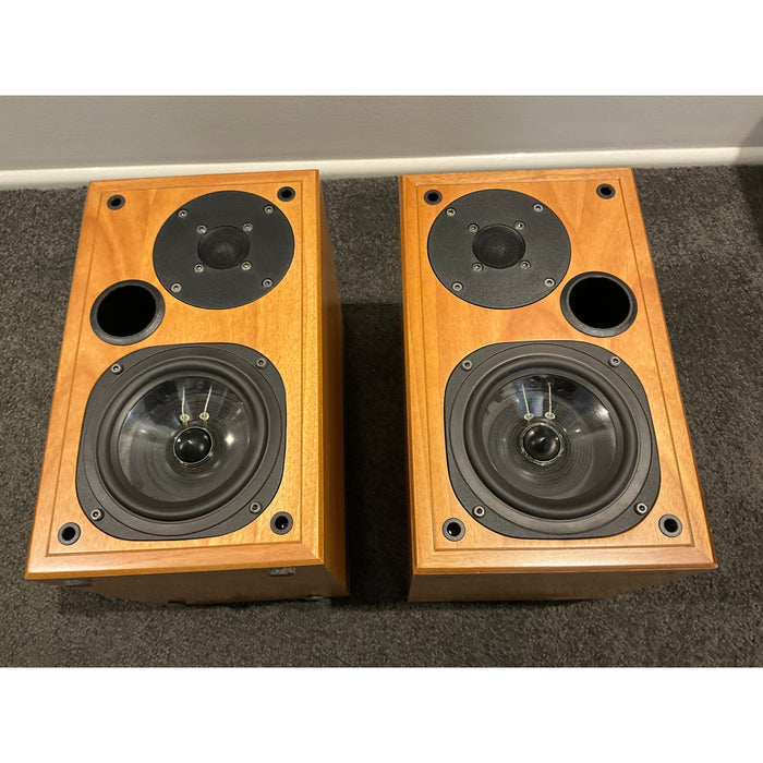 Usher Bookshelf speakers in timber finish. Pre Loved