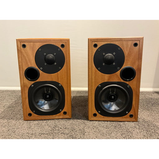Usher Bookshelf speakers in timber finish. Pre Loved