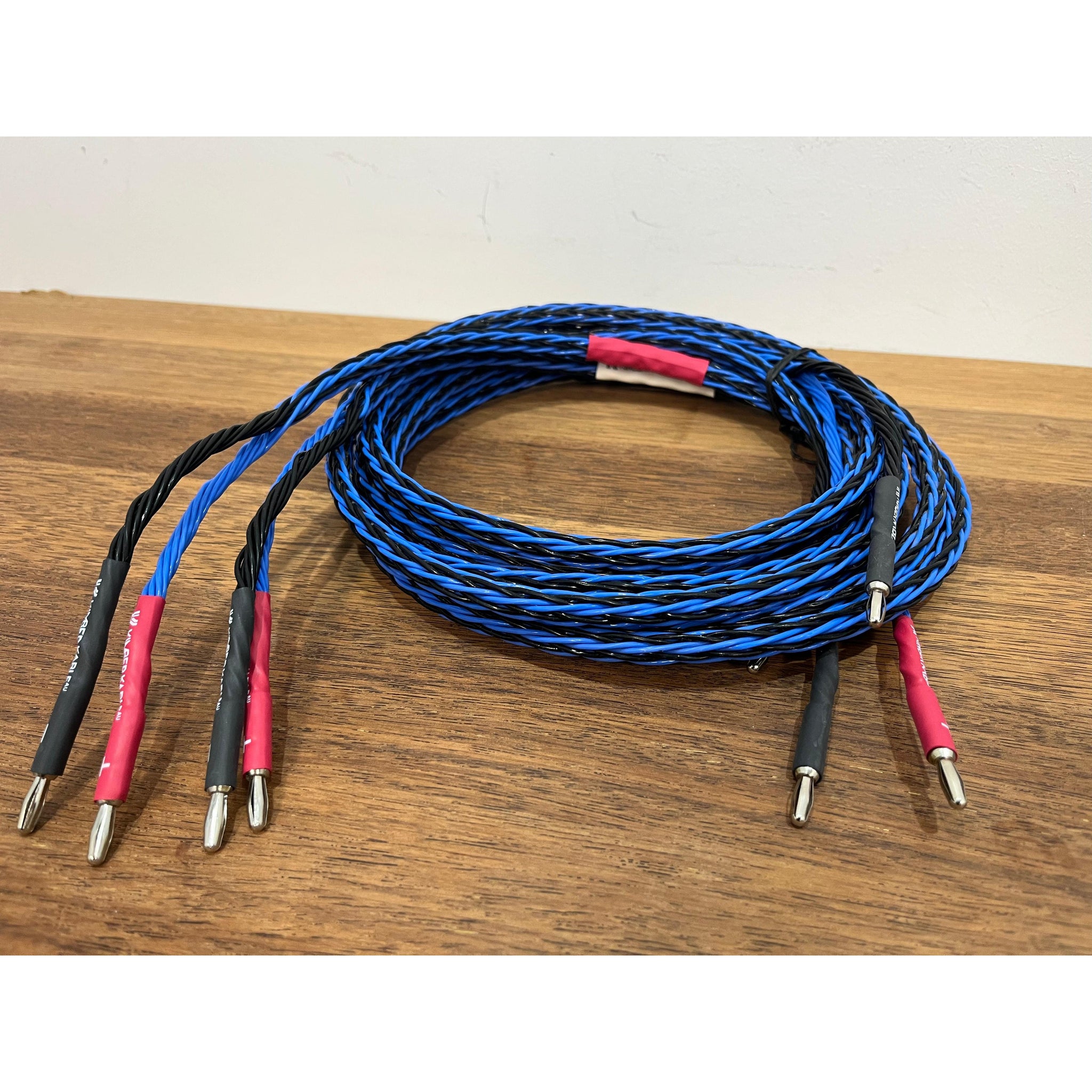 Vintage Kimber Kable 8TC Speaker Cables (Pair) – Original Blue/Black Braid – 2.5m - Pre Loved