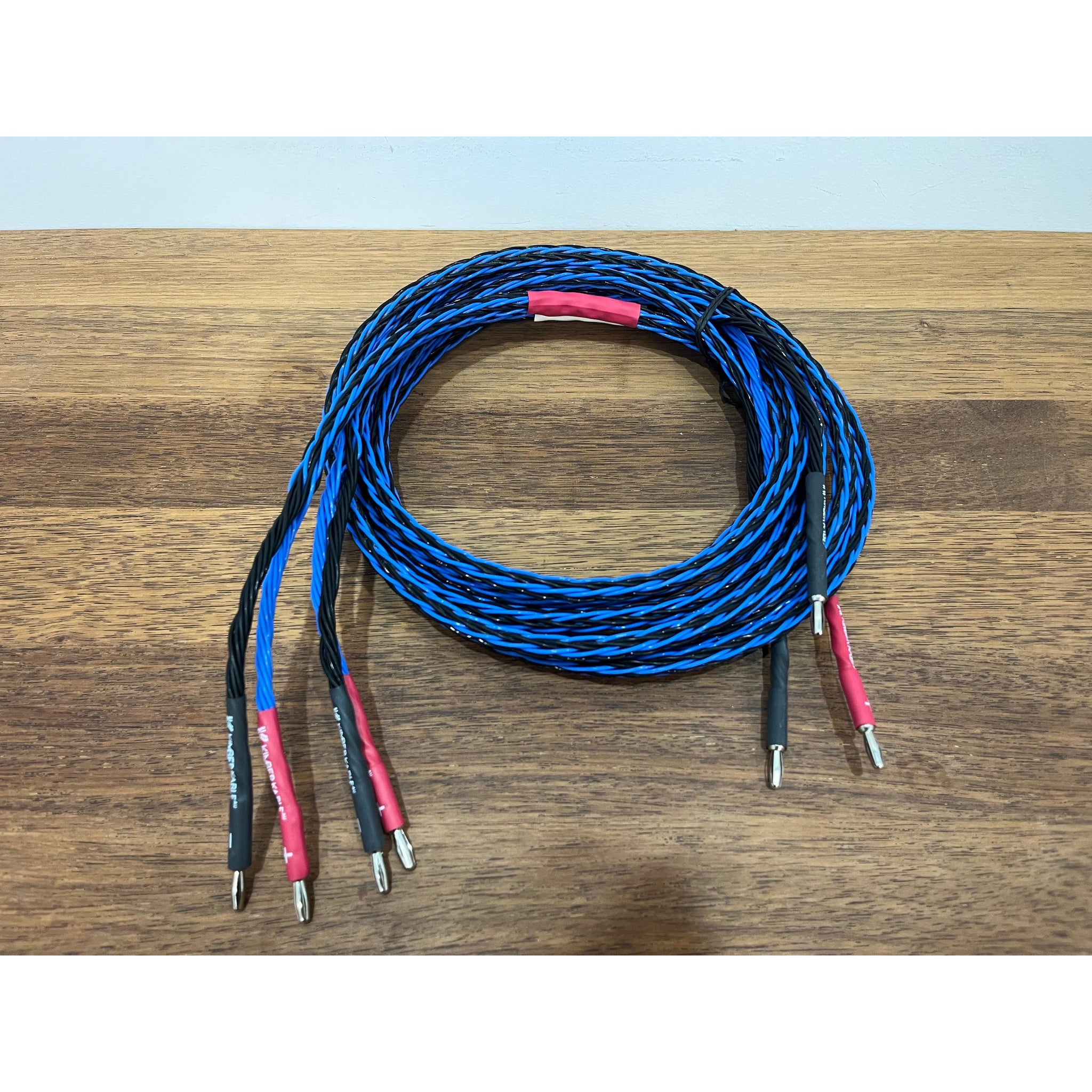 Vintage Kimber Kable 8TC Speaker Cables (Pair) – Original Blue/Black Braid – 2.5m - Pre Loved