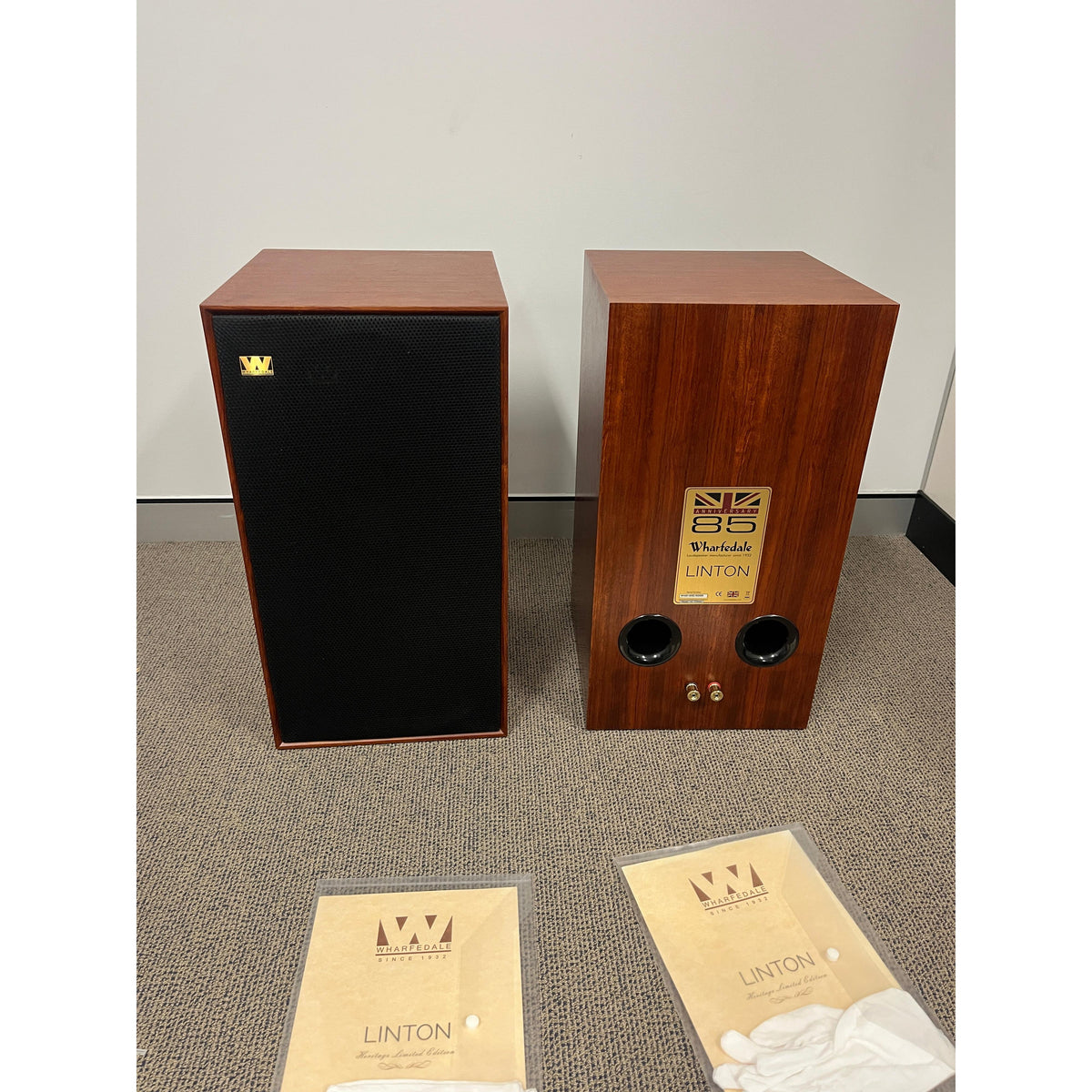 Wharfedale Linton 85th Anniversary Mahogany (WITH STANDS) - Pre Loved