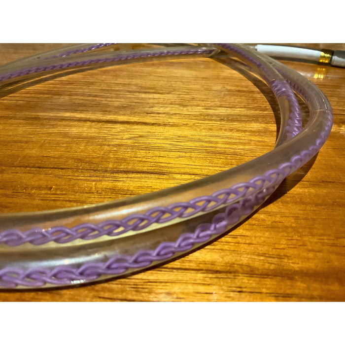 Yanxing 1 metre Solid Braided Silver Mineral Oil Injected RCA cable pair, Pre Loved