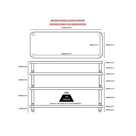 Atacama - Evoque Eco 110/40 Design Edition - HiFi Rack 145mm Shelf Module