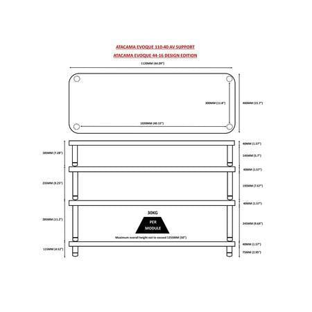 Atacama - Evoque Eco 110/40 Design Edition - HiFi Rack 245mm Shelf Module